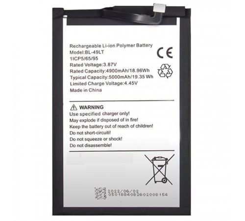 Акумулятор BL-49LT для Tecno Camon 19, Camon 19 Pro, Li-Polymer, 3,85 В, 5000 мА·год, Original (PRC)