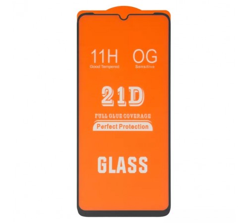 Захисне скло для Realme C11, C12, C15, Narzo 30A, сумісне з чохлом, Full Glue, (без упаковки), чорний