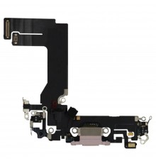 Шлейф для iPhone 13 mini, коннектора зарядки, розовый, с микрофоном, с компонентами