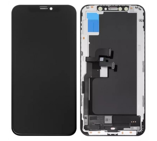 Дисплей для iPhone XS, чорний, з рамкою, High Copy (OLED), Huaxing OEM soft