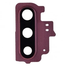 Стекло камеры для Samsung N970F Galaxy Note 10, розовое (Aura Pink), с рамкой