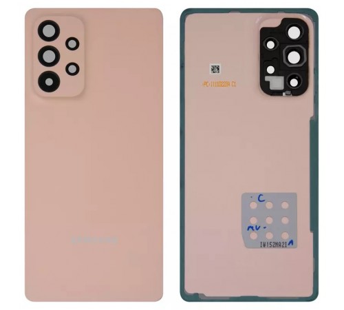 Задняя панель корпуса для Samsung A536 Galaxy A53 5G, персиковая + стекло камеры Задняя панель корпуса для Samsung A536 Galaxy A53 5G, персиковая + стекло камеры
