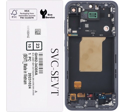 Дисплей для Samsung A556 Galaxy A55, синий (Navy), с рамкой, Original, сервисная упаковка, #GH82-34305A