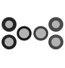 Скло камери для iPhone 12 Pro Max, чорне, без рамки, комплект 3 шт.