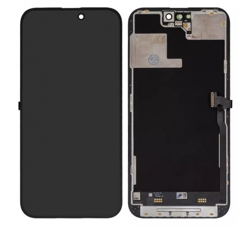 Дисплей для iPhone 14 Pro Max, чорний, з рамкою, Оригінал (переклеєно скло)