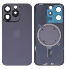 Задня панель корпусу для iPhone 15 Pro, чорна + скло камери, High Copy