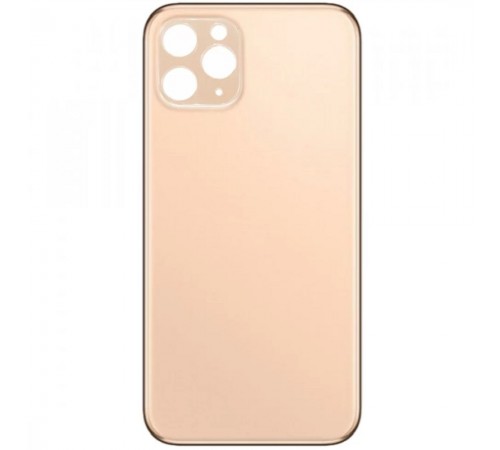 Задняя панель корпуса для iPhone 11 Pro Max, золотистая, не нужно снимать стекло камеры, Original (PRC), big hole, matte gold