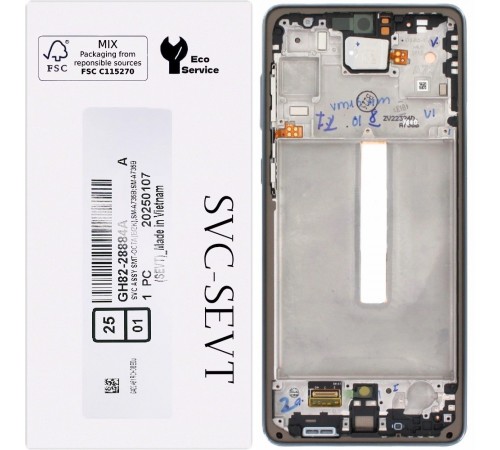 Дисплей для Samsung A736 Galaxy A73 5G, серый, с рамкой, Original, сервисная упаковка, GH82-28884A