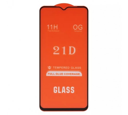 Захисне скло для Realme C21Y, C25s, C25Y, сумісне з чохлом, Full Glue, (без упаковки), чорний