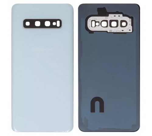 Задня панель корпусу для Samsung G973 Galaxy S10, біла (Prism White) + скло камери