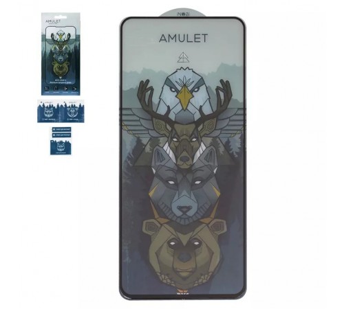 Защитное стекло iNobi Amulet для Xiaomi Poco M6 4G, Poco M6 Pro 5G, Redmi 12, Redmi 12 5G, Redmi 13, Full Glue, Anti-Static, черный