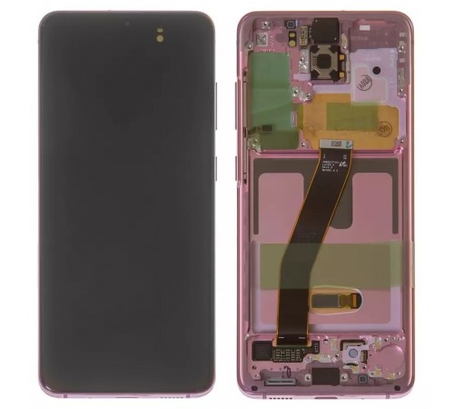Дисплей для Samsung G980 Galaxy S20, G981 Galaxy S20 5G, розовый, с рамкой, Original (PRC), cloud pink