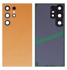 Задняя панель корпуса для Samsung S928 Galaxy S24 Ultra, оранжевая (Titanium Orange) + стекло камеры