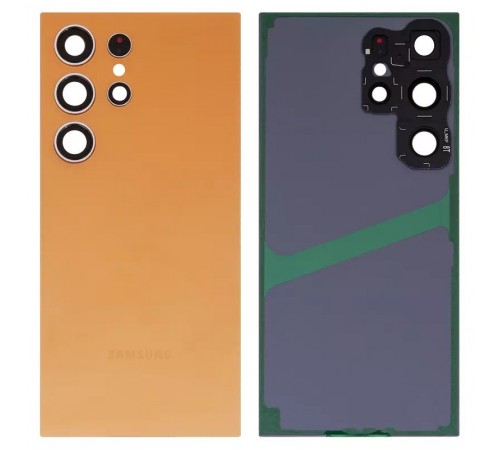 Задняя панель корпуса для Samsung S928 Galaxy S24 Ultra, оранжевая (Titanium Orange) + стекло камеры Задняя панель корпуса для Samsung S928 Galaxy S24 Ultra, оранжевая (Titanium Orange) + стекло камеры
