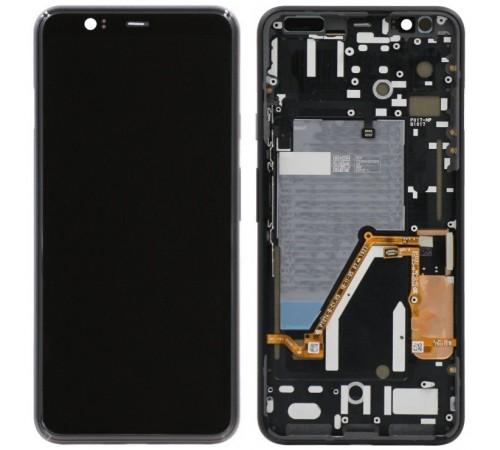 Дисплей для Google Pixel 4 XL, Just Black (біла кнопка), з рамкою, Original (PRC)