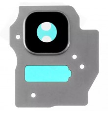 Скло камери для Samsung G955F Galaxy S8 Plus, G955FD Galaxy S8 Plus, сріблясте (Arctic Silver), з рамкою