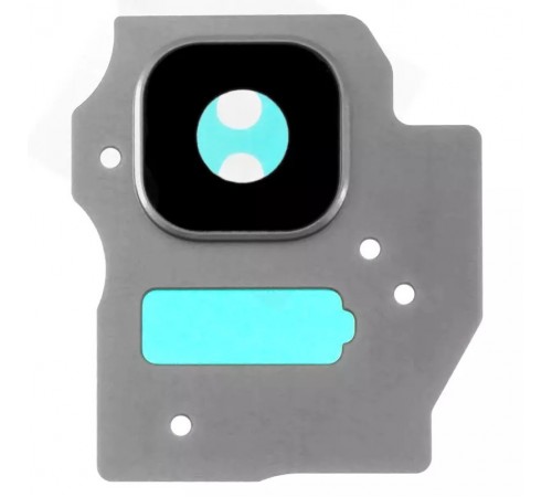 Стекло камеры для Samsung G955F Galaxy S8 Plus, G955FD Galaxy S8 Plus, серебристое (Arctic Silver), с рамкой