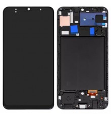 Дисплей для Samsung A305 Galaxy A30, A505 Galaxy A50, A507 Galaxy A50s, черный, с рамкой, High Copy original LCD size, (OLED)