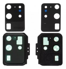 Скло камери для Samsung G988 Galaxy S20 Ultra, сіре (Cosmic Grey), з рамкою