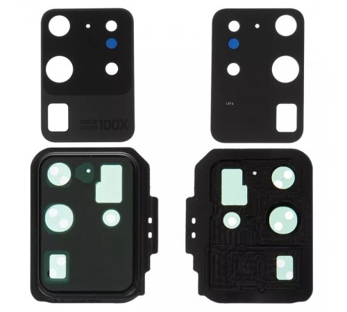 Скло камери для Samsung G988 Galaxy S20 Ultra, сіре (Cosmic Grey), з рамкою