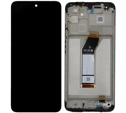 Дисплей для Xiaomi Redmi 10 Prime, чорний, з рамкою, High Copy