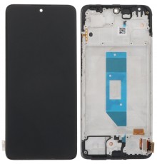 Дисплей для Xiaomi Redmi Note 14 4G, черный, с рамкой, High Copy (OLED) 159.6mm, 24117RN76G, 24117RN76O