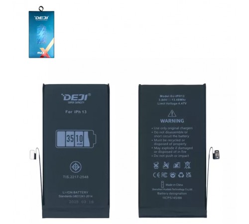 Аккумулятор Deji для Apple iPhone 13, Li-ion, 3,84 B, 3510 мАч, повышенная ёмкость, original IC