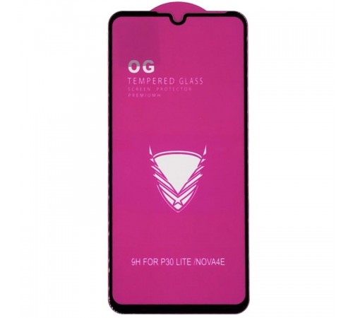 Захисне скло для Huawei P30 Lite / Nova 4e, сумісне з чохлом, Full Glue, без упаковки, чорний 