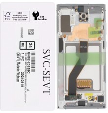 Дисплей для Samsung N975F Galaxy Note 10 Plus, сріблястий (Aura White), з рамкою, Original, сервісна упаковка, #GH82-20838B