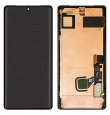 Дисплей для Google Pixel 7 Pro, чорний, з рамкою, Оригінал (переклеєно скло)