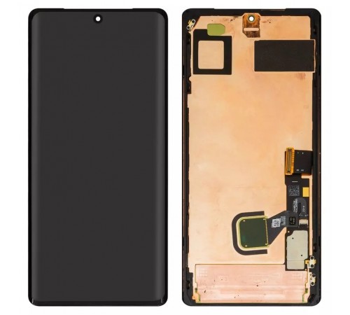 Дисплей для Google Pixel 7 Pro, чорний, з рамкою, Оригінал (переклеєно скло)