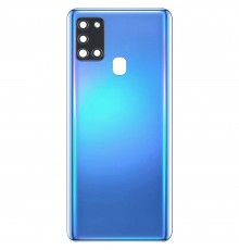 Задняя панель корпуса для Samsung A217 Galaxy A21s, синяя + стекло камеры