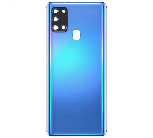 Задняя панель корпуса для Samsung A217 Galaxy A21s, синяя + стекло камеры