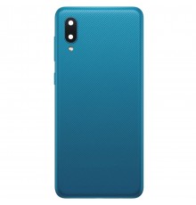 Задняя панель корпуса для Samsung A022F Galaxy A02, синяя + стекло камеры