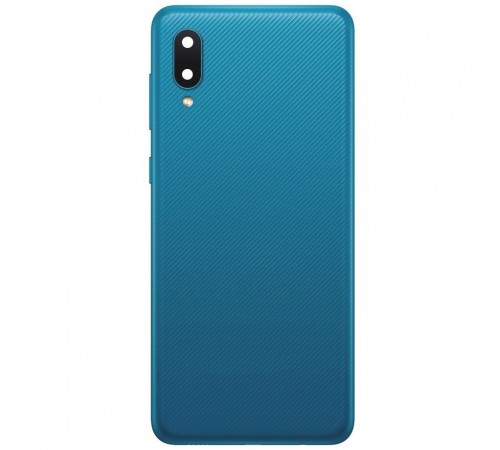 Задняя панель корпуса для Samsung A022F Galaxy A02, синяя + стекло камеры