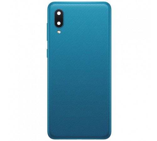 Задняя панель корпуса для Samsung A022F Galaxy A02, синяя + стекло камеры Задняя панель корпуса для Samsung A022F Galaxy A02, синяя + стекло камеры