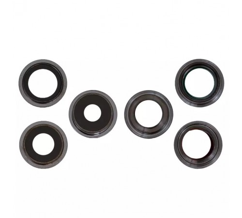 Скло камери для iPhone 13 Pro, 13 Pro Max, сіре, з рамкою, комплект 3 шт.