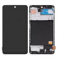 Дисплей для Samsung A515 Galaxy A51, черный, с рамкой, Сopy (TFT)