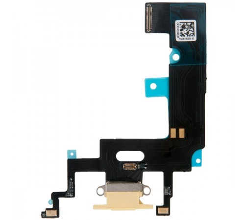 Шлейф для iPhone XR, коннектора зарядки, желтый, с микрофоном, Original (PRC)