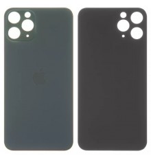 Задня панель корпусу для iPhone 11 Pro, зелена, потрібно зняти скло камери, small hole, matte midnight green
