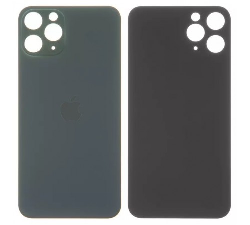 Задня панель корпусу для iPhone 11 Pro, зелена, потрібно зняти скло камери, small hole, matte midnight green