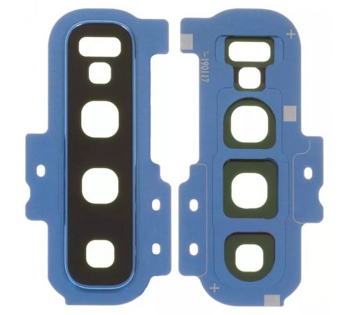 Скло камери для Samsung G975 Galaxy S10 Plus, синє (Prism Blue), з рамкою