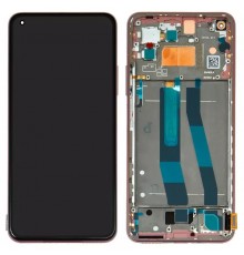 Дисплей для Xiaomi Mi 11 Lite, Mi 11 Lite 5G, розовый, с рамкой, Original (PRC), peach pink, #WM6556Z21-1
