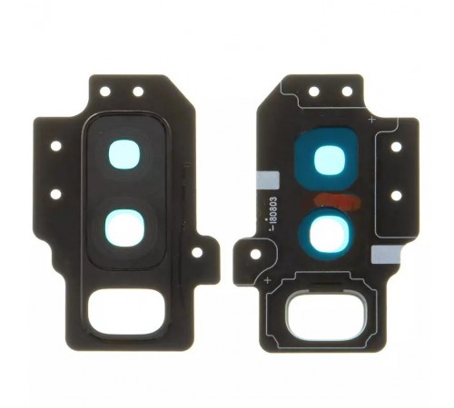 Стекло камеры для Samsung G965 Galaxy S9 Plus, черное (Midnight Black), с рамкой