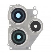 Стекло камеры для Xiaomi Redmi 12 5G, серебристый, с рамкой