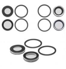 Скло камери для iPhone 12, чорне, з рамкою, комплект 2 шт.