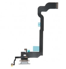 Шлейф для iPhone X, коннектора зарядки, микрофона, белый (Silver)