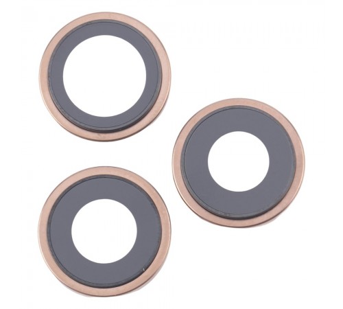 Скло камери для iPhone 16 Pro, 16 Pro Max, золотисте, з рамкою, комплект 3 шт.