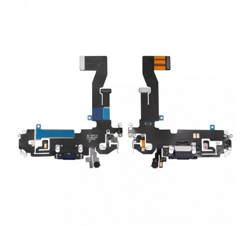 Шлейф для iPhone 12, iPhone 12 Pro, коннектора зарядки, синий, с микрофоном, Copy