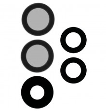 Скло камери для Samsung A525 Galaxy A52, A526, A528, A725, A726, чорне, без рамки, комплект 5 шт.